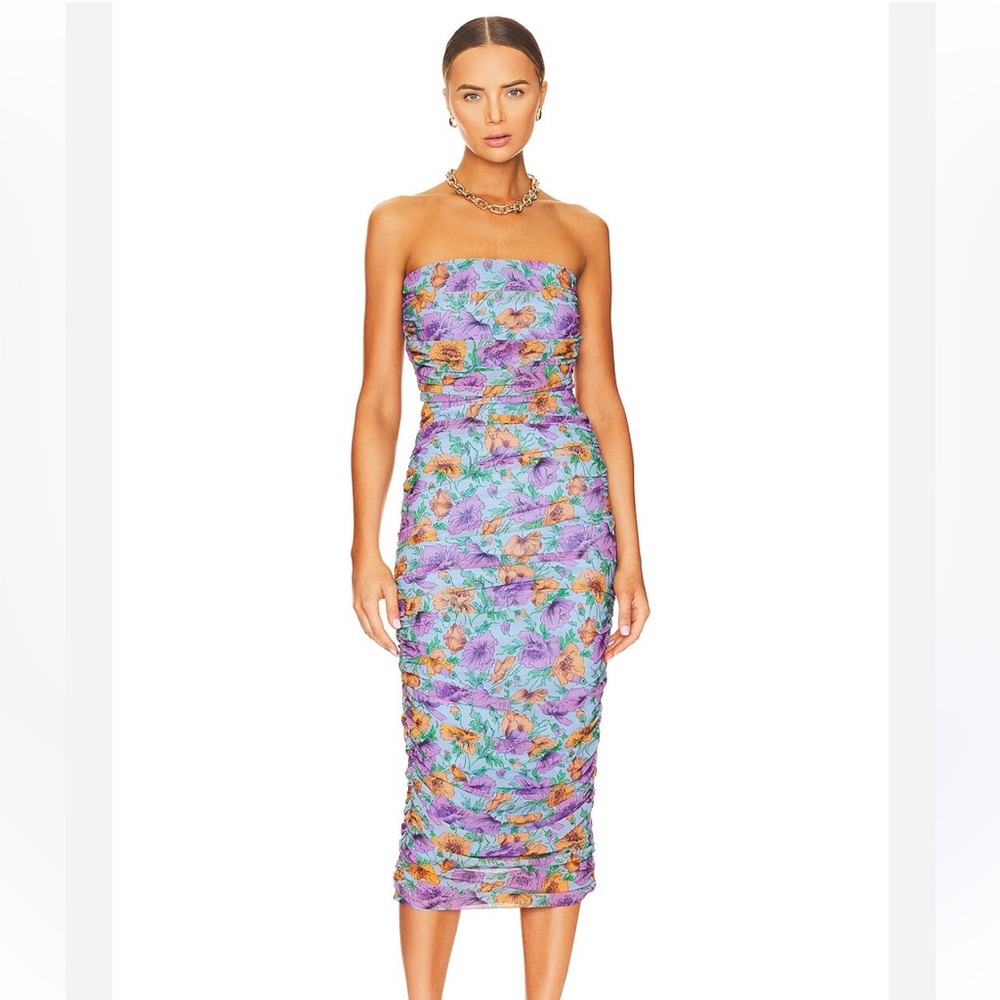 Veronica Beard Quiana Ruched Midi Dress